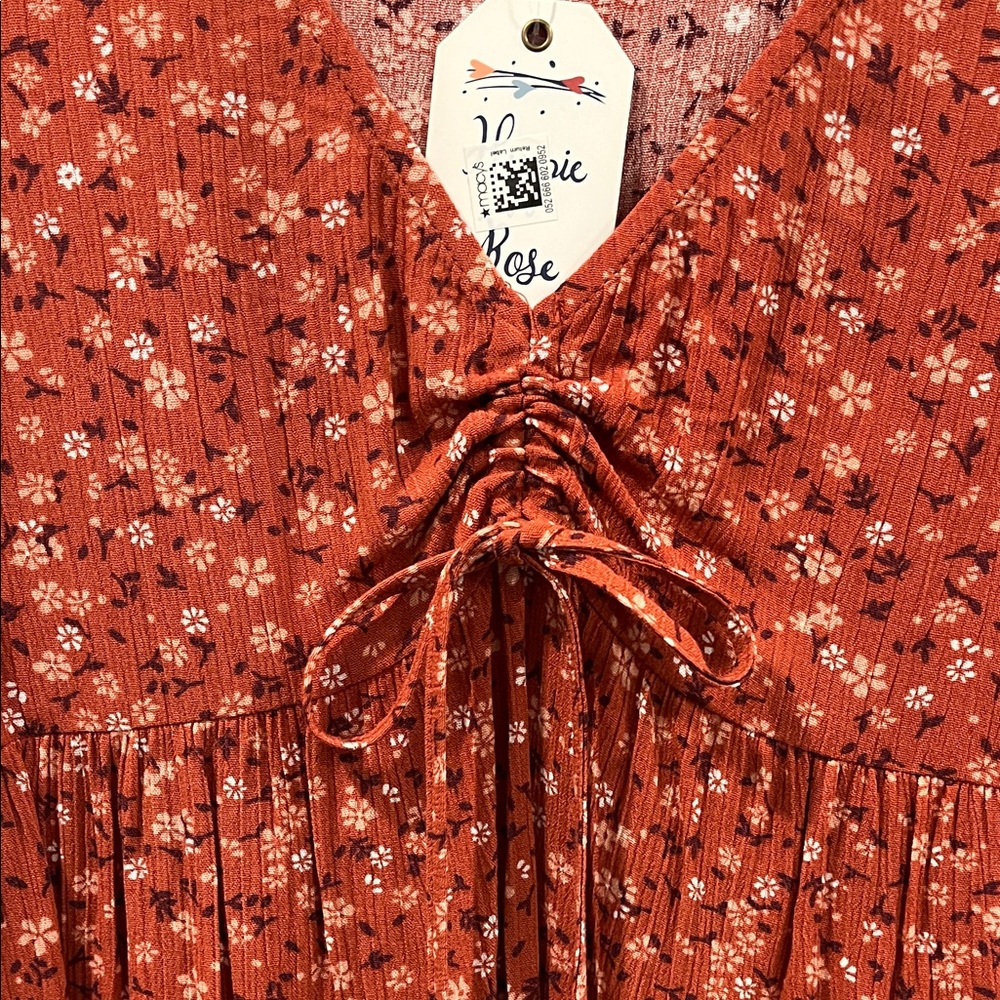 Hippie Rose Rust Floral Blouse - Picture 2 of 4
